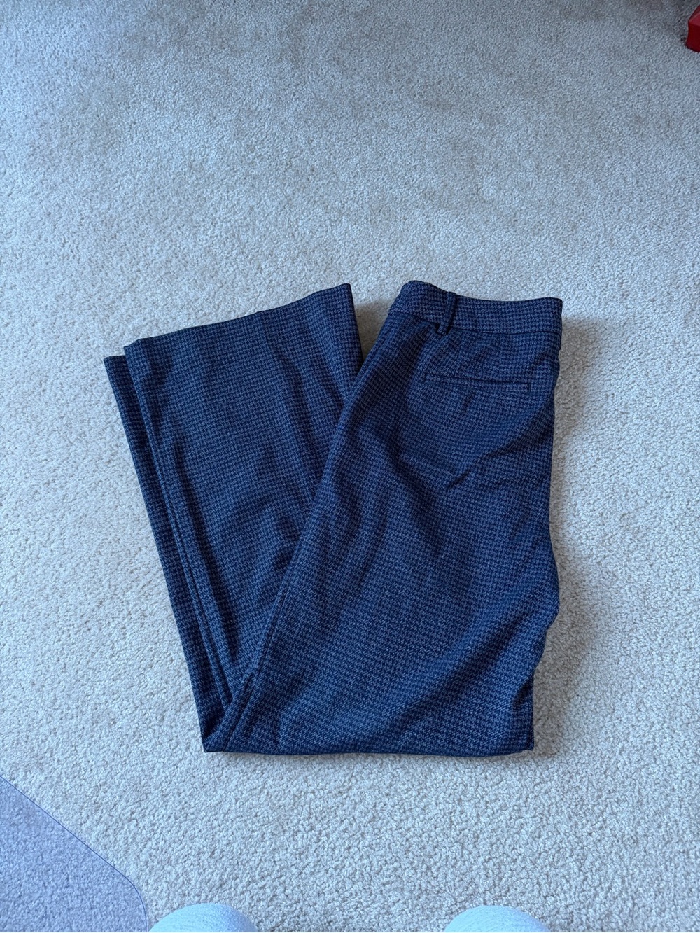 Women’s Navy Micro-Check Dress Pants